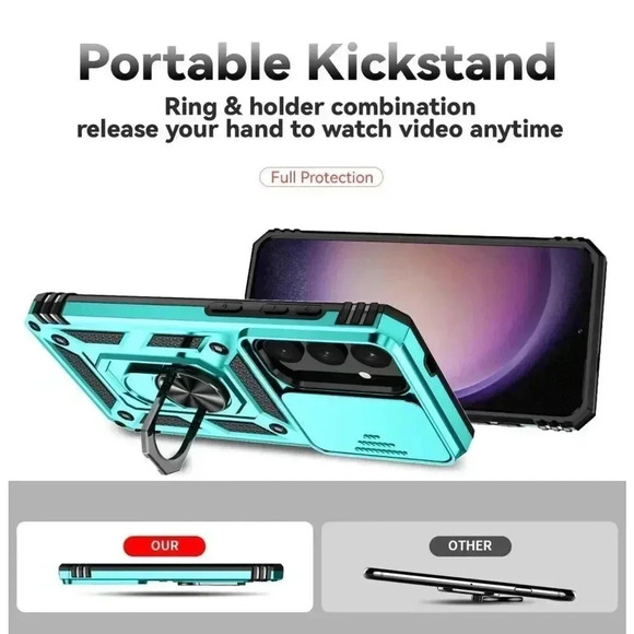 M MAIKEZI Ring Stand Case For Samsung Galaxy S24 Screen Protector Camera Cover - Picture 8 of 13